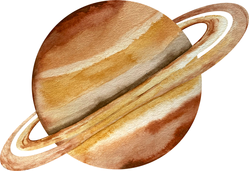 Watercolor planet Saturn
